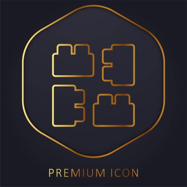 Altın çizgi premium logosunu veya simgesini engeller