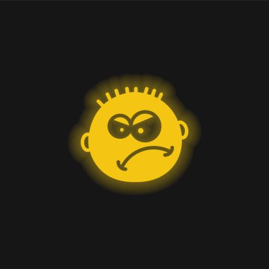 Kızgın sarı parlak neon simgesi