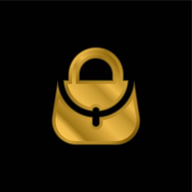 Altın kaplama metalik simge veya logo vektörü