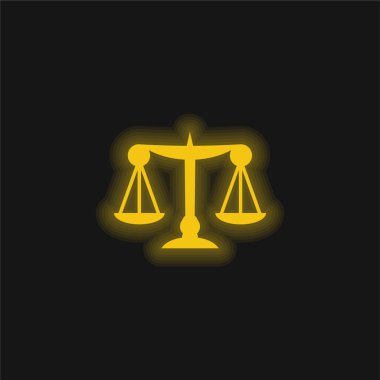 Sarı parlak neon simgesini dengele