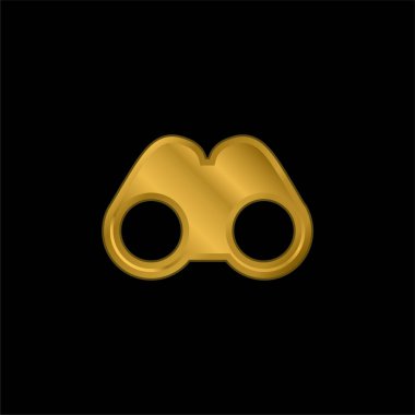 Dürbün altın kaplama metalik simge veya logo vektörü