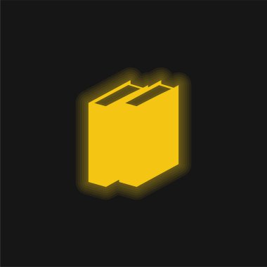 Kitaplar sarı parlak neon simgesi