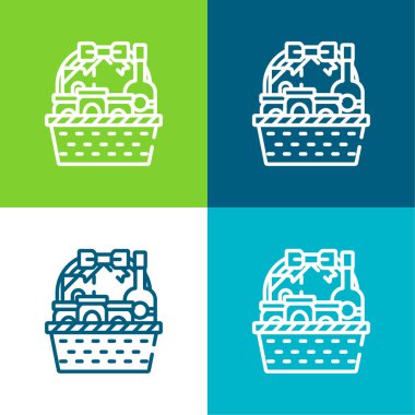 Basket Düz 4 renk en küçük simge kümesi