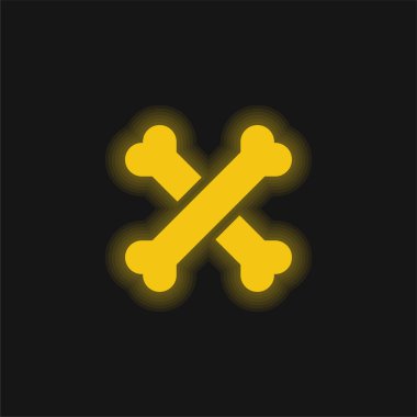 Kemik sarısı parlak neon simgesi
