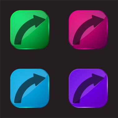 Yükselen Ok dört renkli cam simgesi