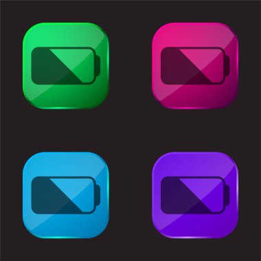 Batarya dört renkli cam düğme simgesi