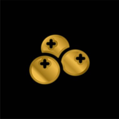 Böğürtlen altın kaplama metalik simge veya logo vektörü