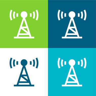 Anten Düz 4 renk en küçük simge kümesi