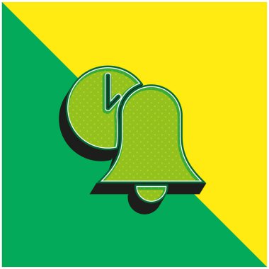 Bell Green ve sarı modern 3D vektör simgesi logosu