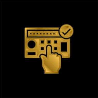 Alarm Sistemi altın kaplama metalik simge veya logo vektörü
