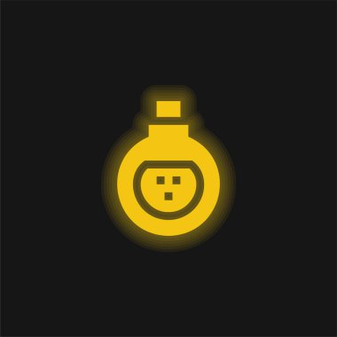 Panzehir sarı parlayan neon simgesi