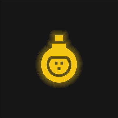 Antidote yellow glowing neon icon clipart