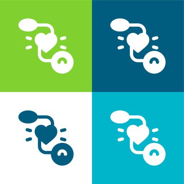 Kan basıncı göstergesi Düz 4 renk simgesi seti