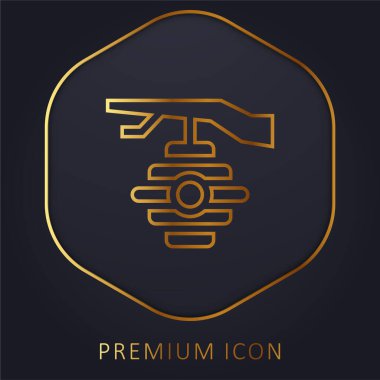 Arı kovanı altın çizgi prim logosu veya simgesi