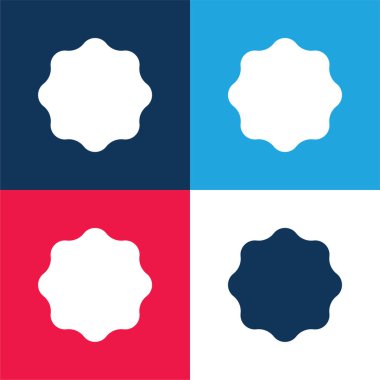 Rozet mavi ve kırmızı dört renk minimal simge kümesi