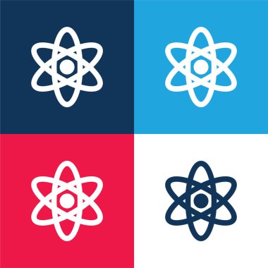 Atom mavi ve kırmızı dört renk en küçük simge kümesi