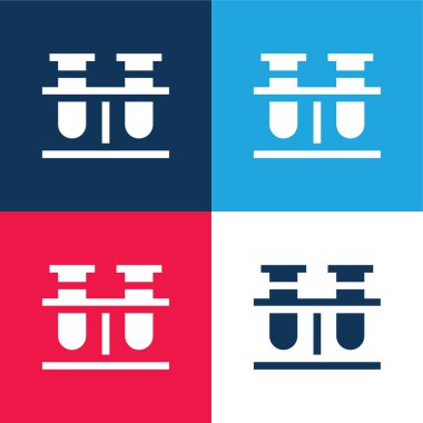 Analiz mavi ve kırmızı dört renk minimal simgesi kümesi