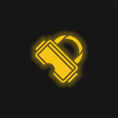 Ar Glasses yellow glowing neon icon clipart svg vector 