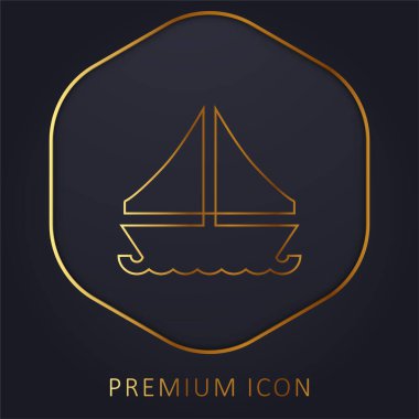 Tekne altın çizgisi prim logosu veya simgesi
