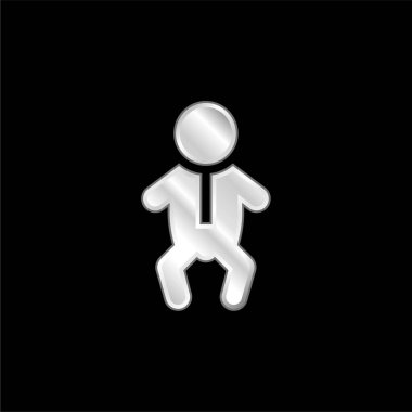 Bebek gümüş kaplama metalik simge