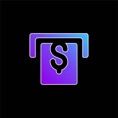 ATM mavi gradyan vektör simgesi