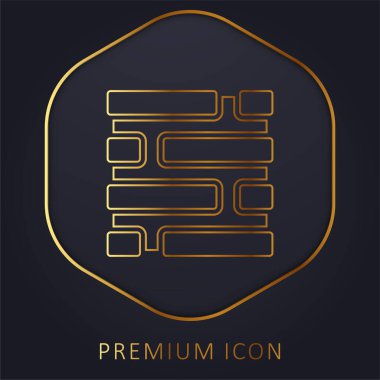 Brickwall altın çizgisi prim logosu veya simgesi