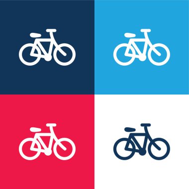 Bisiklet mavi ve kırmızı dört renk en az simge kümesi