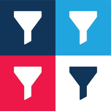 Big Funnel blue and red four color minimal icon set clipart