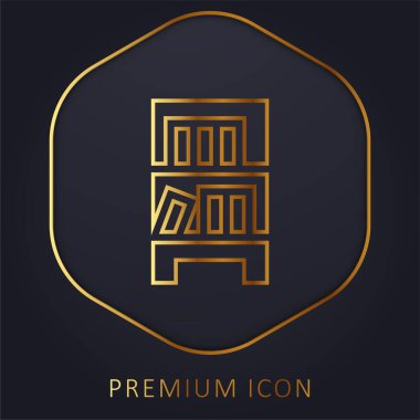 Kitaplık altın satırı premium logosu veya simgesi