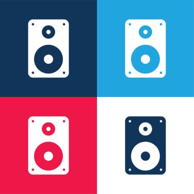 Büyük Sözcü mavi ve kırmızı dört renk minimal simge kümesi