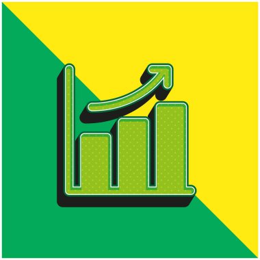 Çubuklar Yeşil ve Sarı Modern 3D vektör simgesi logosu