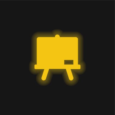 Tahta sarısı parlak neon simgesi