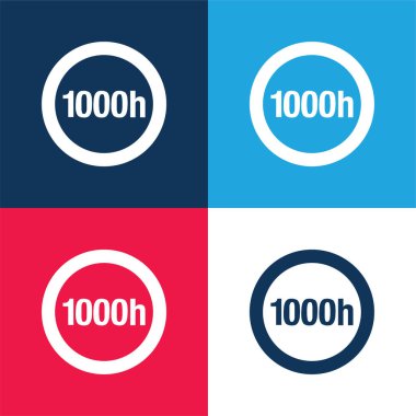 1000h Circular Label Lamp Indicator blue and red four color minimal icon set clipart