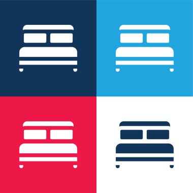 Yatak mavisi ve kırmızı dört renk en küçük simge kümesi