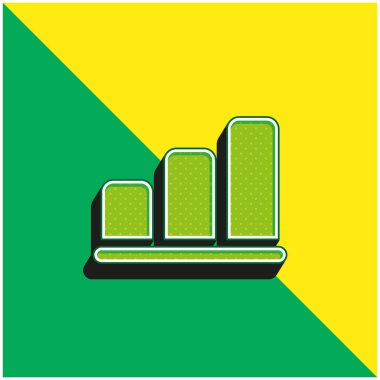 Çubuk Grafik Yeşil ve Sarı 3D vektör simgesi logosu