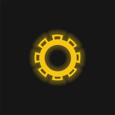 Ödül Tekerleği sarı parlak neon ikonu