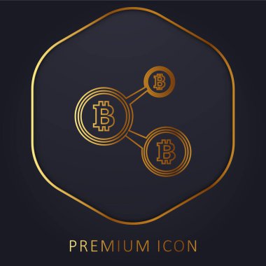 Bitcoin Ağı Altın Hat prim logosu veya simgesi