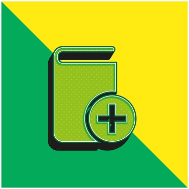 Düğme Yeşili ve Sarı 3D vektör simgesi ekle