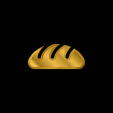 Ekmek altın kaplama metalik simge veya logo vektörü