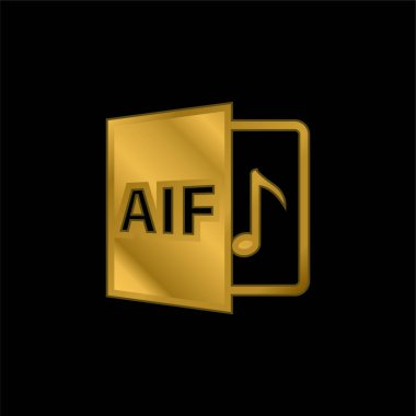 Aif File Format Symbol gold plated metalic icon or logo vector clipart