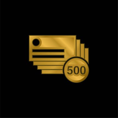 500 Business Cards Copies gold plated metalic icon or logo vector clipart