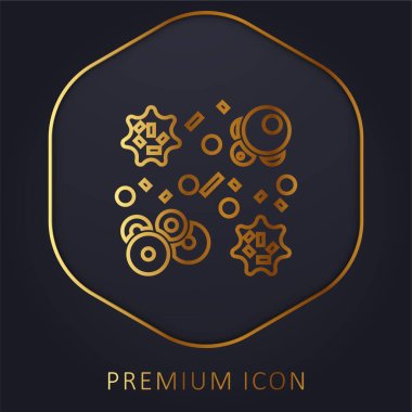 Bakteri altın çizgi premium logosu veya simgesi