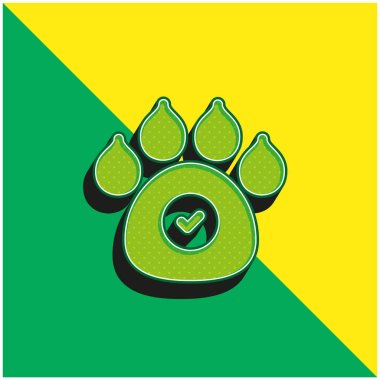 Animals Allowed Green and yellow modern 3d vector icon logo clipart