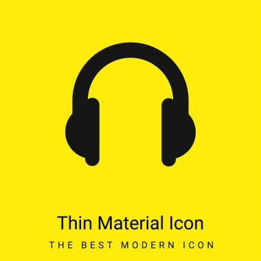 Big Headphones minimal bright yellow material icon clipart