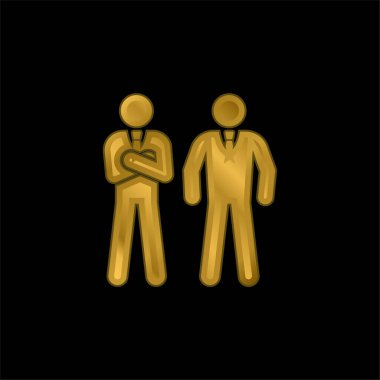 Korumalı altın kaplama metalik simge veya logo vektörü