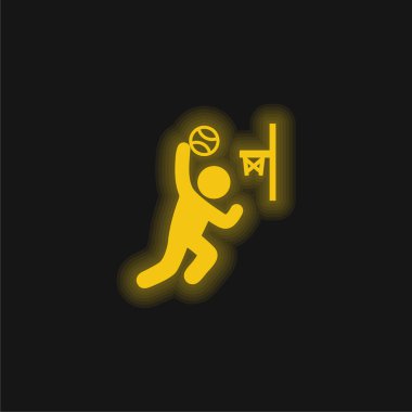 Basketball Hook yellow glowing neon icon clipart