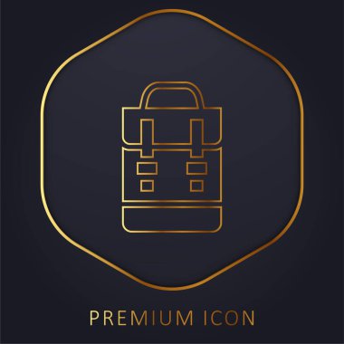 Sırt çantası altın çizgi premium logosu veya simgesi