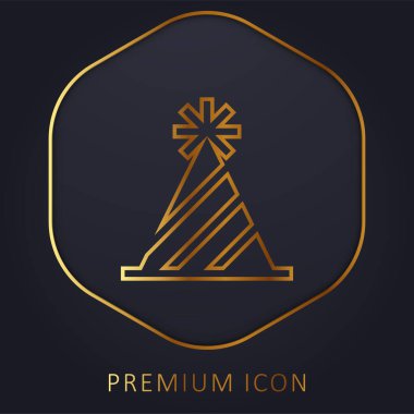 Doğum günü altın çizgisi prim logosu veya simgesi