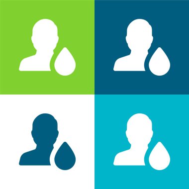 Kan Düz 4 renk simgesi seti