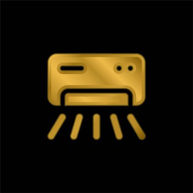 Klima altın kaplama metalik simge veya logo vektörü